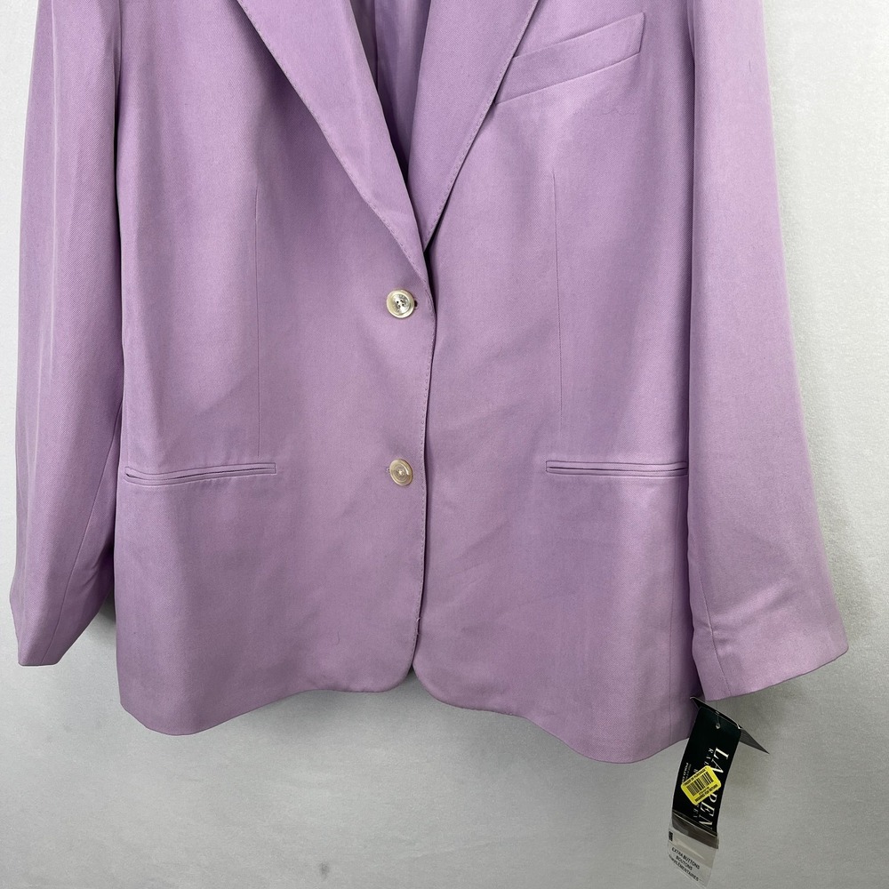 Lauren Ralph Lauren NWT Blazer Womens 20W 100% Silk Purple Jacket - Picture 3 of 15